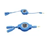male-2female clear colorful retractable audio cable AUX cable for car music adapter MP3 MP4 CD iPhone