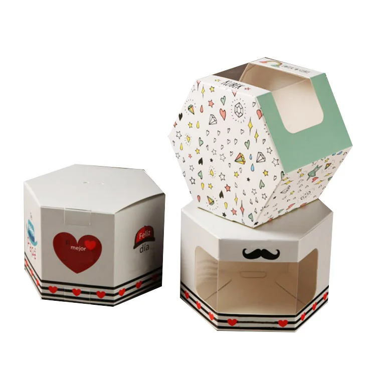 creative hexagon shaped gift paper baby shoes packaging boxes