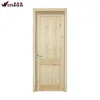 Rustic knotty pine wood 2 panel plank square unfinished interior door