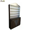 White nail polish display cabinet with glass and timber doors