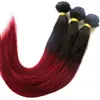 harmony quality remy dip dye ombre hair extension black and red ombre hair