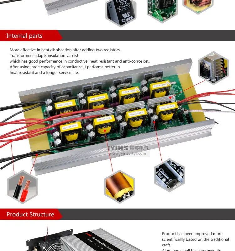 power inverter dc 12v ac 220v 5000w Peak power 10000w