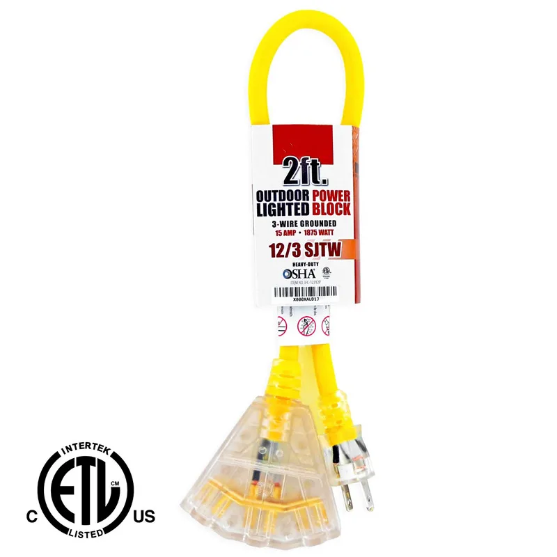 Ullisted Extension Cord With Power Indicator Light Outdoor Power