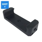 Custom logo nice black aluminum spring clip phone holder metal expanding stand grip mount with dual 1/4 female thread for tripod