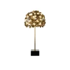 Art Design tree Flower Standing Shape Copper Table Lamp with Black Marble Base Gold Table Lamp