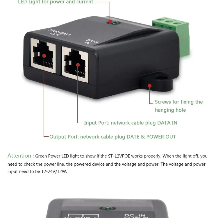 Dc Converter And Poe Injector 12v Dc In And 24v Dc Poe Out - Buy Poe ...
