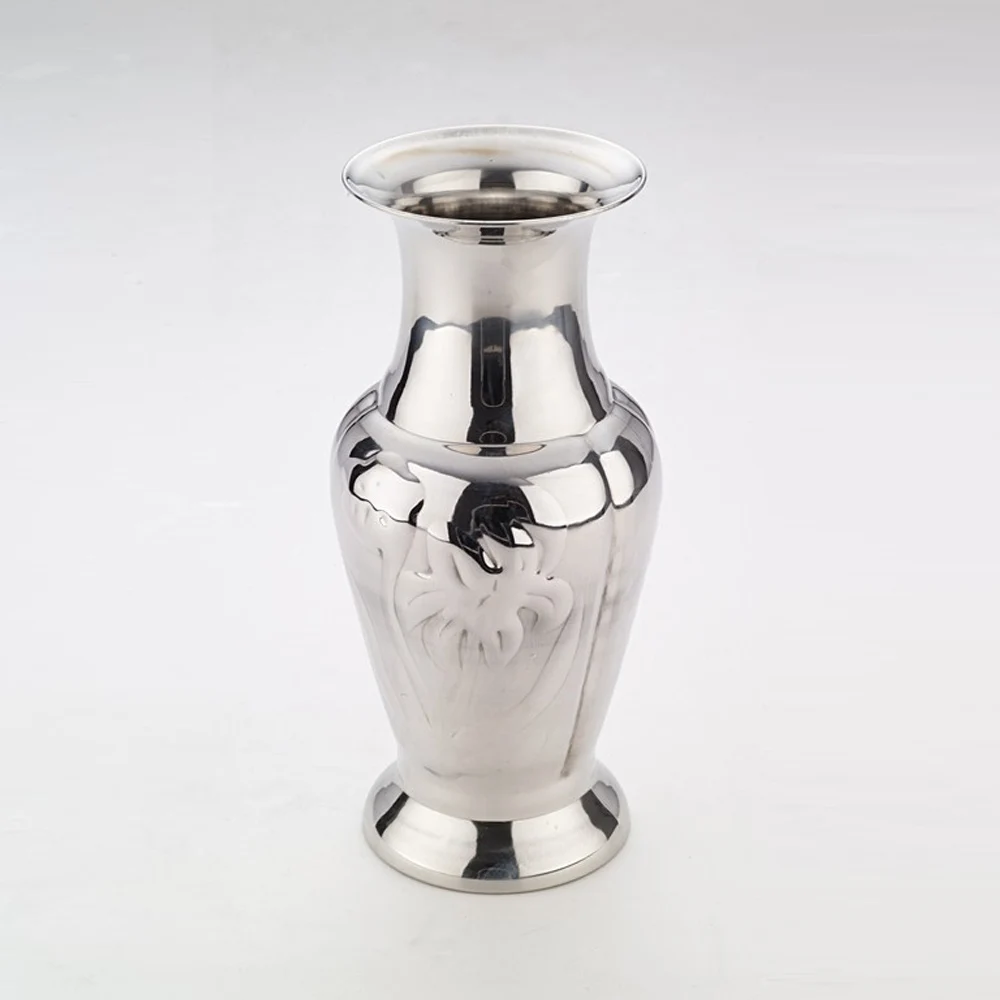 Современные оптовые нержавеющей стали металлического серебра ваза декоративная ваза для цветов