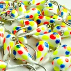 Fishing tungsten Tooth Shield Tackle UV Glow Tungsten Ice Fishing Jigs White Dot Crappie Perch Bluegill Walleye