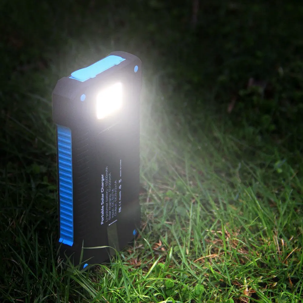 Waterproof 10000mAh Portable Compass Solar Charger Dual USB Battery Power Bank For iPhone for Samsung Smartphone - ANKUX.COM