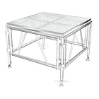Catwalk stage aluminum clear glass decoration wedding stage