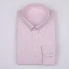 Men's shirt pure cotton MTM solid pink white striped oxford fabric custom tailored long sleeve men casual dress shirts