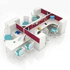 60 mm modern panel open low partition office workstation set