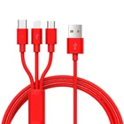 Multi charging cable Nylon Braided Multiple USB Fast Charging Cord For All Smartphone