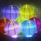 Wholesale Round Hanging Wedding Paper Lanterns with LED lights