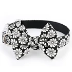 Wholesale Leather Nylon Canvas Bow Tie Bowknot Dog Pet Collar