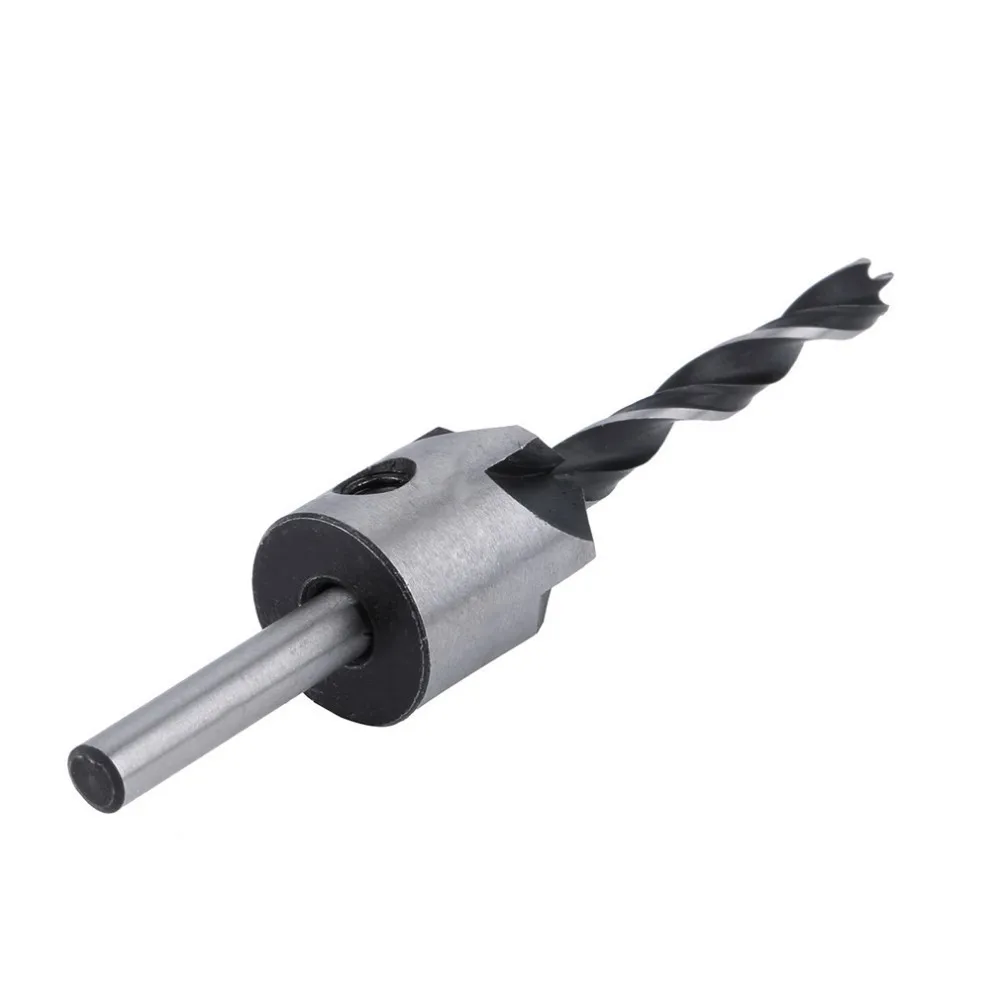 4 pcs HSS Flute Countersink Drill Bit Set Screw Woodworking Chamfer Tool 3-6mm Hot Search