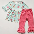 Hot selling bulk wholesale kids high quality clothing little girls fancy sets boutique outfit