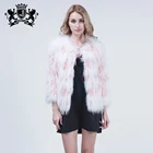 Mink fur beads outwear girls winter women knitted real raccoon fur coat