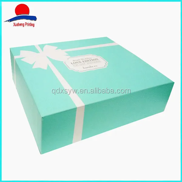 2017 high quality jewelry box cardboard suitcase blue gift box