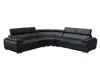 Big cheap living room L shape chaise longue corner set with headrest pu leather sectional sofa