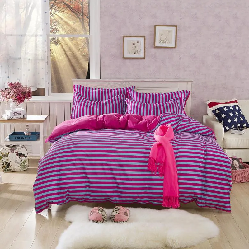 Adult bedding set Brief style stripe duvet cover set bed linen bedclothes 3or 4pcs/set bed cotton set quilt cover bedspread.