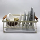 wooden ears metal kitchen cabinet stainless steel dinnerware rose gold dish rack
