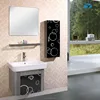Black stainless steel bathroom cabinet floating vanity