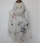 Fashion polyester sequined printed women scarf silk