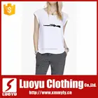 sleeveless lady t-shirt collar shirt with embroidery design