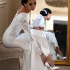 Elegant Long Sleeve Sheath Lace Bridal Gowns Wedding Dresses 2019