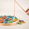 Magnetic Wooden Fishing Game Toy Toddlers Alphabet Fish Catching Counting Board Games Toys for Kids
