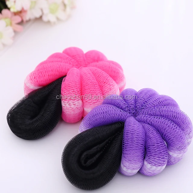 promotional colorful shower puff mesh sponge,foam bath puff