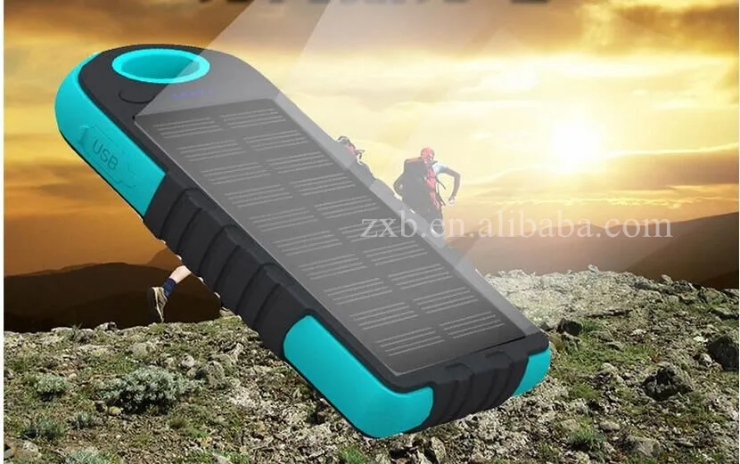 Water and dust proof solar power bank mobile phone solar charger