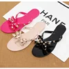 new fashion China wholesale jelly latest women flat sandals with rivet