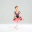 Black lace palace princess ballet skirt stage costume girl dancing dress