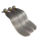 wholesale cheap straight grey virgin brazilian human hair weaving