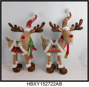 plush christmas reindeer toys plush xmas standing reindeer toy
