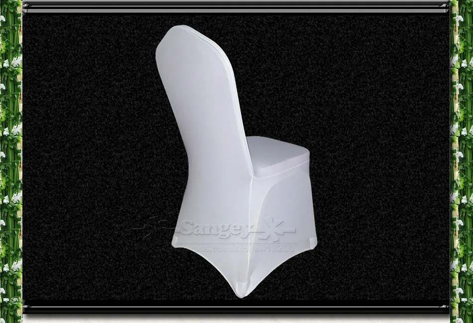 100 PCS Universal White Stretch Polyester Spande Wedding Party Chair Covers for Weddings Banquet Hotel Decoration Decor