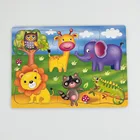 preschool education toys easy wooden animal theme puzzle