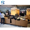 Modern wooden clothing store display design for retail store interior design