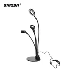 High Quality Desktop Recording Microphone and Mobile Phone Lighting Stand with LED Selfie Light Ring Stand Bracket F3