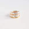 Inspire jewelry Stainless Steel Personalized Dainty Bar Stacking Custom Name Ring for women