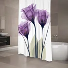 Decor Polyest Shower Curtain Waterproof,Flower Shower Curtain With Weights#