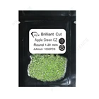 Lab Created 1.2mm Brilliant Cut Synthetic Apple Green Fire CZ Gemstone