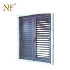 Matt black aluminium frame metal louver panel window