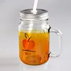 Wholesale High Quality 15 oz custom mason jars with lid/straw/handle glass tea mug glass jar for canning for sublimation
