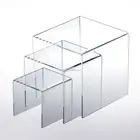 Wholesale Clear Acrylic Display Risers Jewelry Display Riser Shelf Showcase