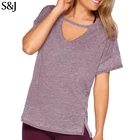 Wholesale Women V Neck Gym Yoga Oversized Dri Fit T Shirts