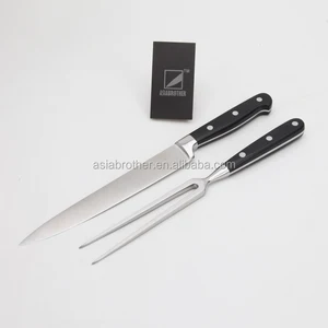 asiabrother-008 2 piece stainless steel carving knife and fork