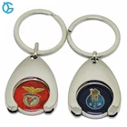 Innovative Custom Logo Supermarket Shopping Cart Metal Keychain With Coin